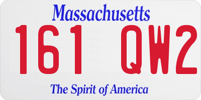 MA license plate 161QW2