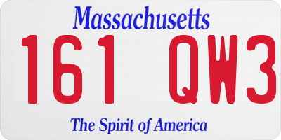 MA license plate 161QW3