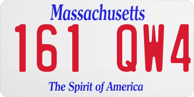 MA license plate 161QW4