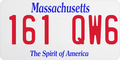 MA license plate 161QW6