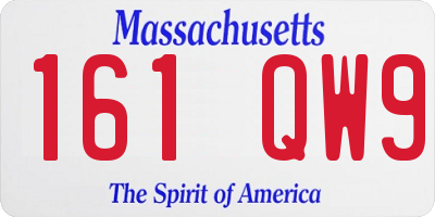 MA license plate 161QW9