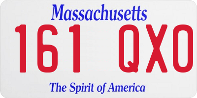MA license plate 161QX0