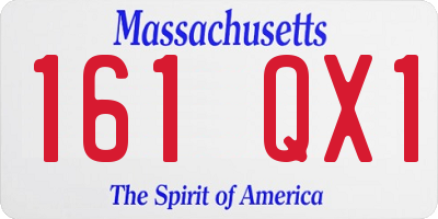 MA license plate 161QX1