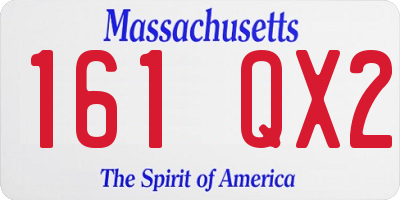 MA license plate 161QX2