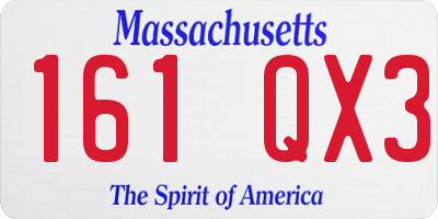 MA license plate 161QX3