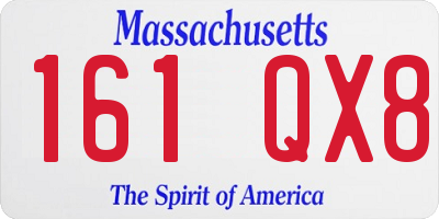 MA license plate 161QX8