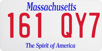 MA license plate 161QY7