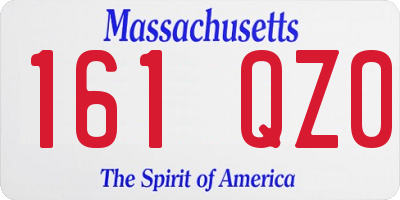 MA license plate 161QZ0