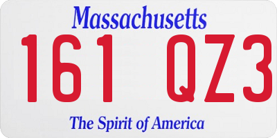 MA license plate 161QZ3