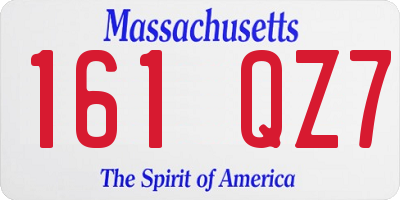 MA license plate 161QZ7