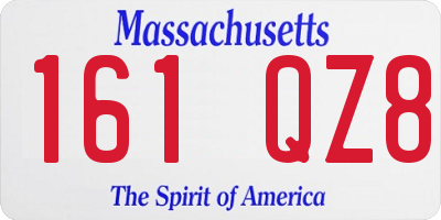 MA license plate 161QZ8