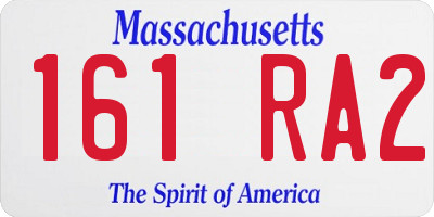 MA license plate 161RA2