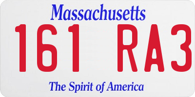 MA license plate 161RA3