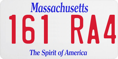 MA license plate 161RA4