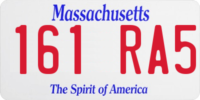 MA license plate 161RA5