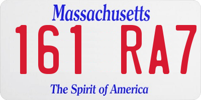 MA license plate 161RA7