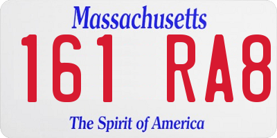 MA license plate 161RA8