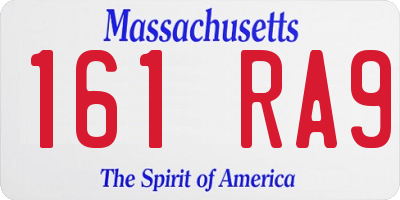 MA license plate 161RA9
