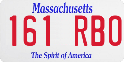 MA license plate 161RB0