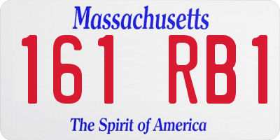 MA license plate 161RB1