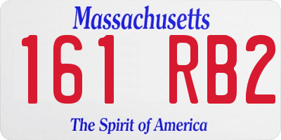 MA license plate 161RB2