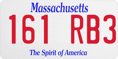 MA license plate 161RB3