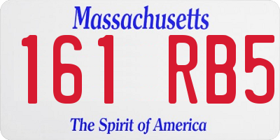 MA license plate 161RB5