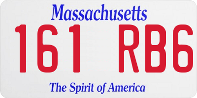 MA license plate 161RB6