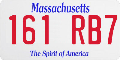 MA license plate 161RB7