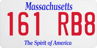 MA license plate 161RB8