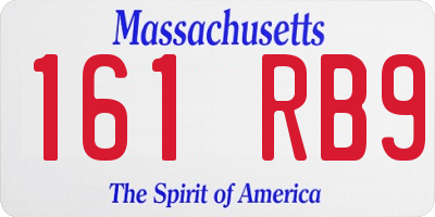 MA license plate 161RB9