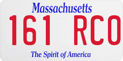 MA license plate 161RC0