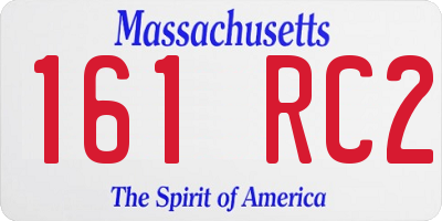 MA license plate 161RC2