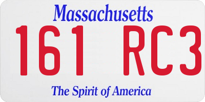 MA license plate 161RC3