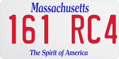MA license plate 161RC4