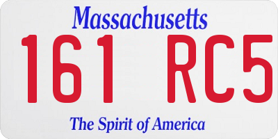 MA license plate 161RC5