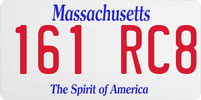 MA license plate 161RC8