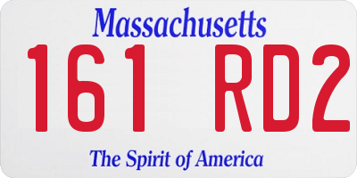 MA license plate 161RD2