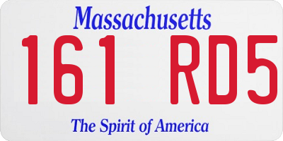 MA license plate 161RD5