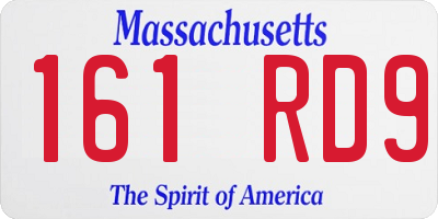 MA license plate 161RD9