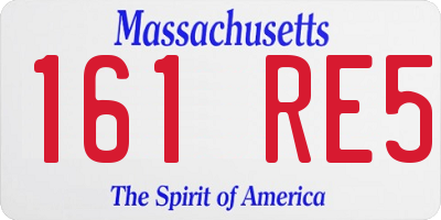 MA license plate 161RE5
