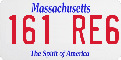 MA license plate 161RE6