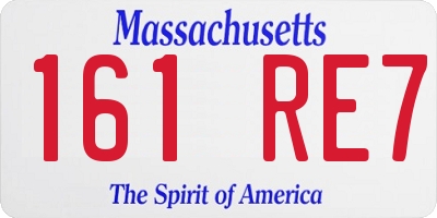 MA license plate 161RE7