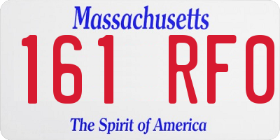 MA license plate 161RF0