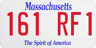 MA license plate 161RF1