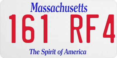 MA license plate 161RF4