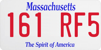 MA license plate 161RF5