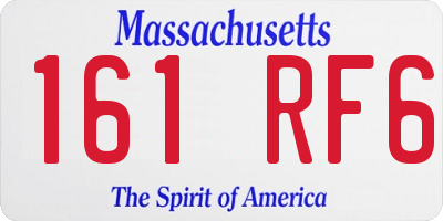 MA license plate 161RF6