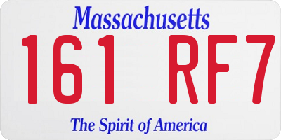 MA license plate 161RF7