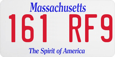 MA license plate 161RF9